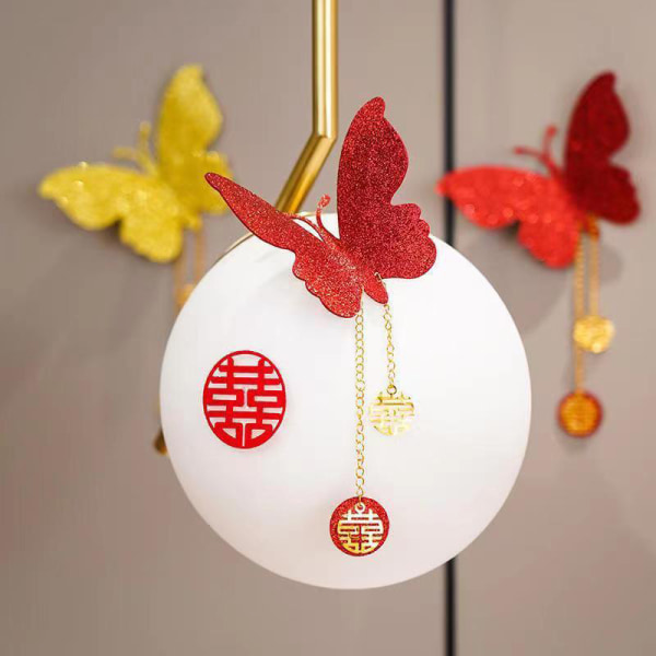 2kpl Style Red Wedding Butterfly riippuva makuuhuone Olohuone W Red