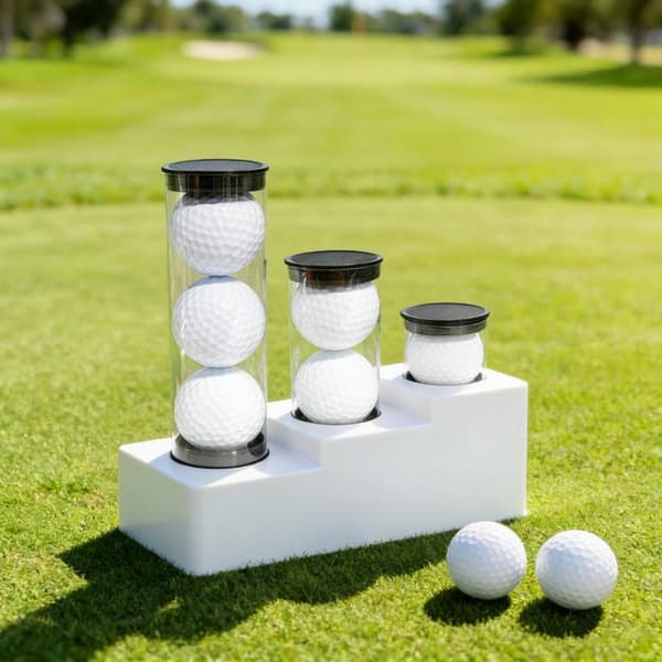 Bærbar Golfbeholder Etui Golfboldrør PC Gennemsigtig Rund for 6 Ball