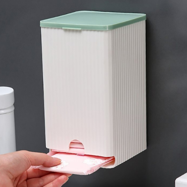 Veggmontert oppbevaringsboks for sanitetsbind Oppbevaring av silkepapir B Green