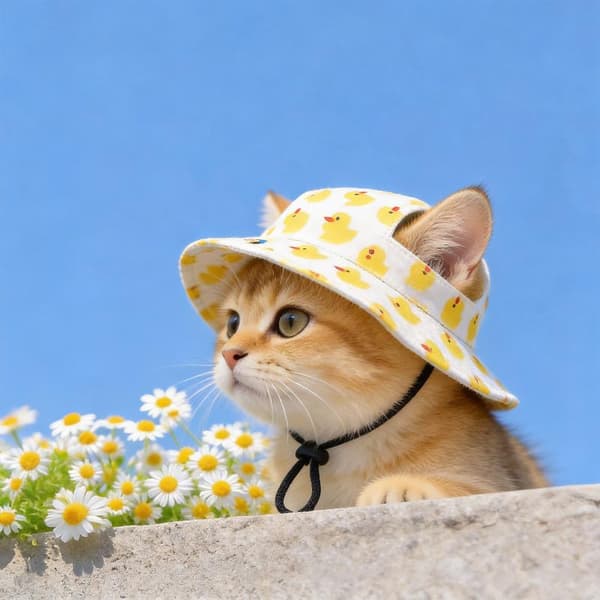 Små hunde- og kattehatter Kattecowboyhatt med ørehull Kattehodeplagg D multicolor M