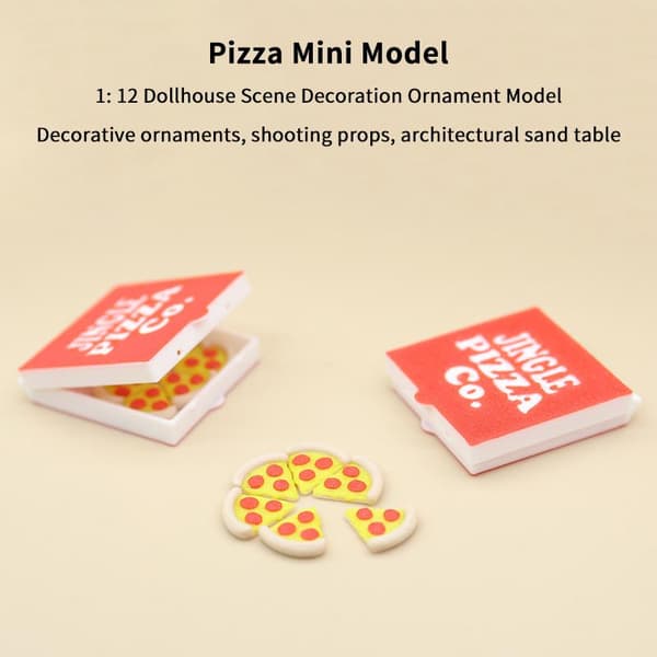1/12 nukkekodin simulaatio minipizzamalli pizzalaatikolla