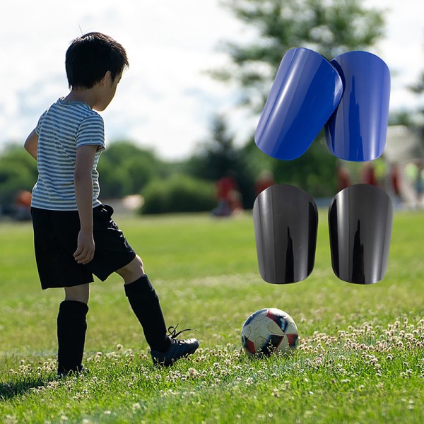 1 par fotballbenbeskyttere slitasjebestandig, absorberende benbeskyttelse Blue