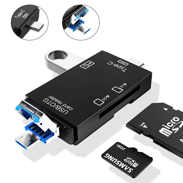 Monitoiminen 3 in 1 -kortinlukija TF/SD/U-levy/matkapuhelinkamera A4