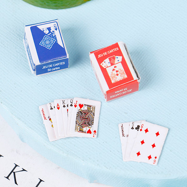 e 1:12 Miniaturespil Poker Mini Dukkehus Spillekort Hjem
