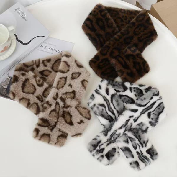 1/2 stk Retro Leopardmønstret Plysj Bøttehatt Dame Høst Vinter A5