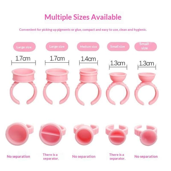 100 STK Engangs Plast Makeup Ringe Limholder Til Øjenvipper A3