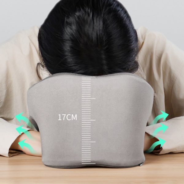 Reisepute U-formet ren minneskum nakkepute for fly Gray