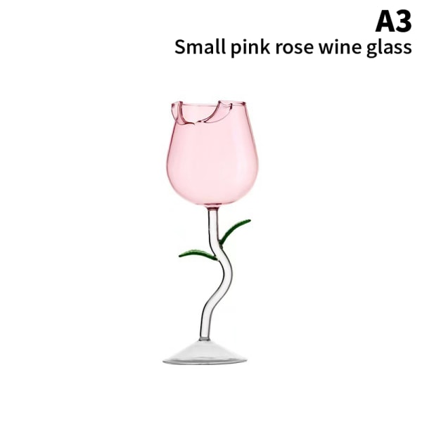 Roseformede rødvinsglass Roseformede vinglass med farget A3