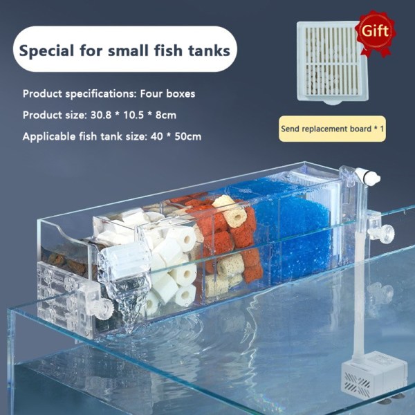 Fish-Tank Vattenfall Filter Akvarium Extern vattenrening Sy Four boxes