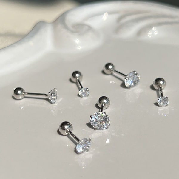 1 par 3/4/5 mm krystal zirkon ørestikker øreringe til kvinder plet 0.5cm