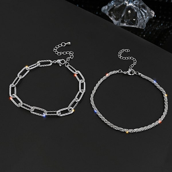 Rustfrit stål Mode Simple Shiny Chain Armbånd Til Kvinder M A1