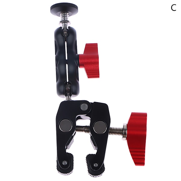 Metallklemme med dobbelt kulehode Magisk armklemme 1/4'' 3/8'' H C