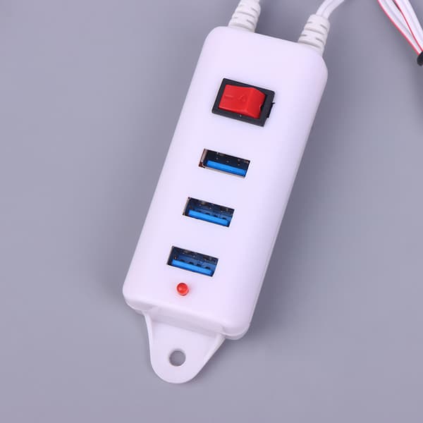 3USB Clip med afbryderoplader Mobiltelefonoplader USB-interface White