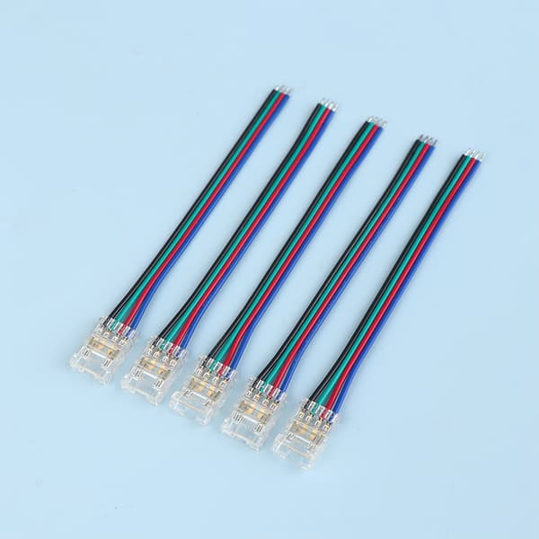 5/10 stk. COB LED ledningsforbinder 8 10 mm forbindelse loddefri mini 5pcs10mm 4P