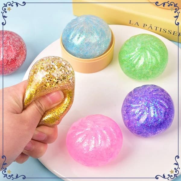Glitter Mochi: Realistinen höyrytetty pulla stressinlievittäjä A1 Random 1PC