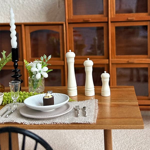 3 st dockskåp legering matlagning pepparkvarn flaska miniatyr M A9