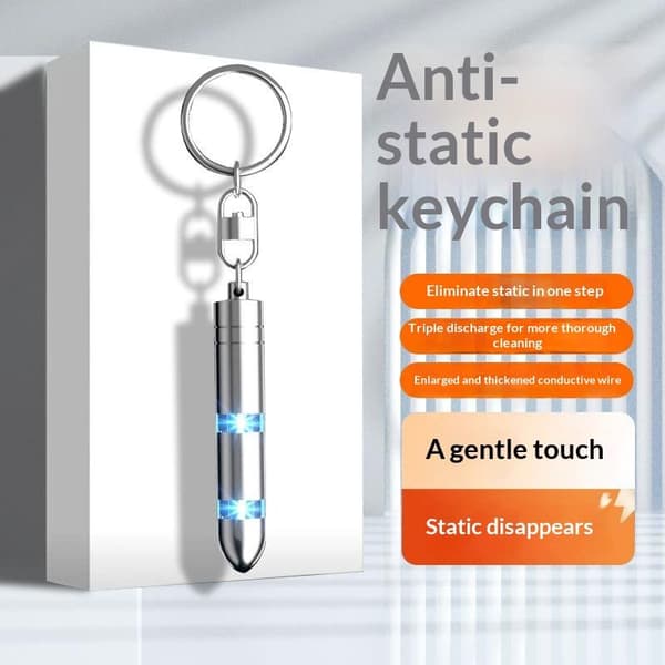 Statisk stang elektrostatisk aflader bærbar antistatisk nøglering A6