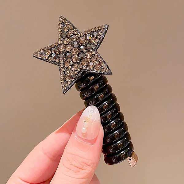 Nya barn flickor Rhinestone Pentagram Star hästsvans elastisk H A6