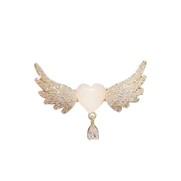 Angel Wings Rhinestone Brocher Personality Pin Suit Corsage Pa