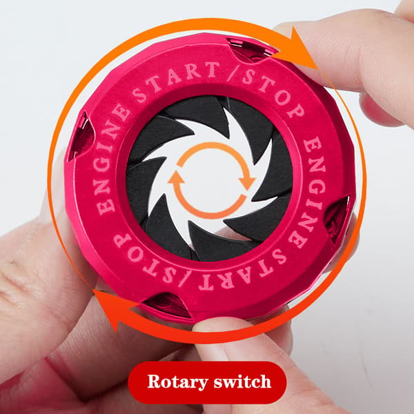 Bilmotor Start Stopp-knapp Deksel Bil Interiør Tenning Start Black red