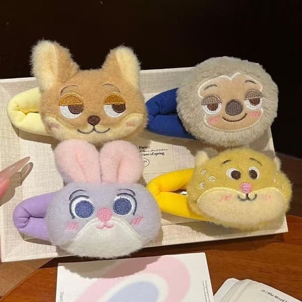 e Tecknad Zootopia Nick Judy Hårspännen För Flickor Vinter Fluffig A3