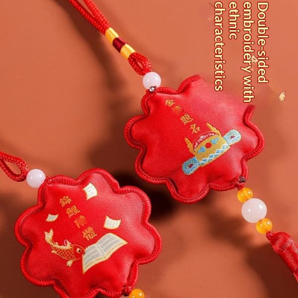 Dragebådsfestival Blomsterduftpose Broderi Amulet Sæt (Med Koi fish
