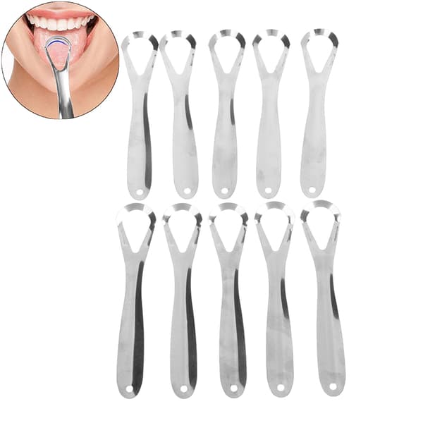 Tungeskraper i rustfritt stål Tannpleie Oral 10pcs