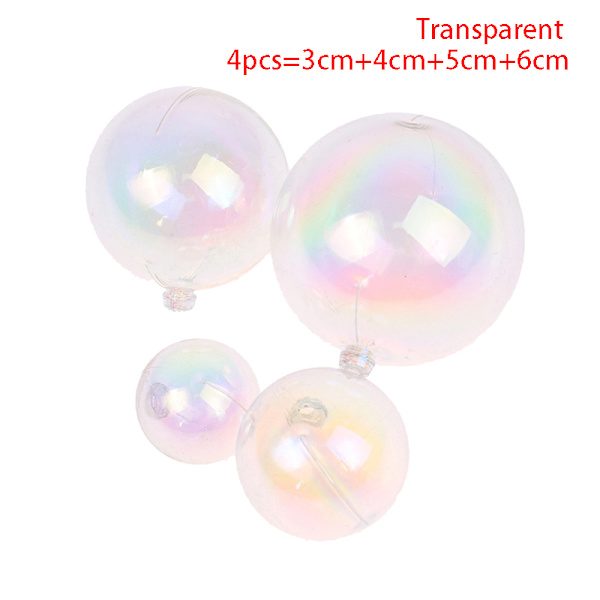 4 stk Farverige klare bolde Cake Toppers Bolde Cupcake Cake Inser Transparent