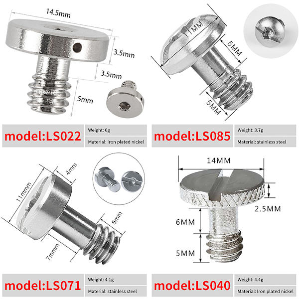 1/4 tums kameraskruv Pan Tilt Quick Release Plate Quick Releas A7