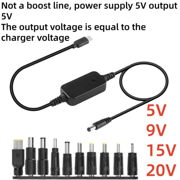 1 sæt DC 5-20V 65W Boost Converter med 8/10 adaptere Type C til A