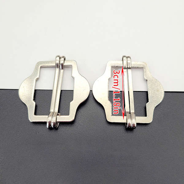 3PCS Metall Dobbel Pin Spenne Elastisk Justering Rektangel Spenne A4