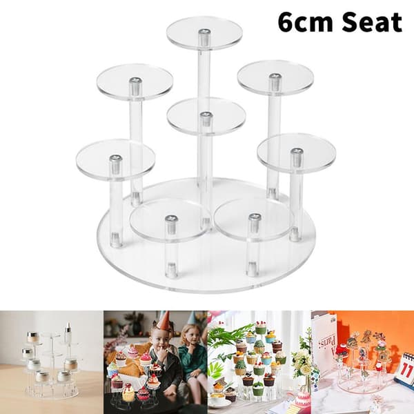 6/8/10-delt rund basedisplaystativ Transparent 8 bases
