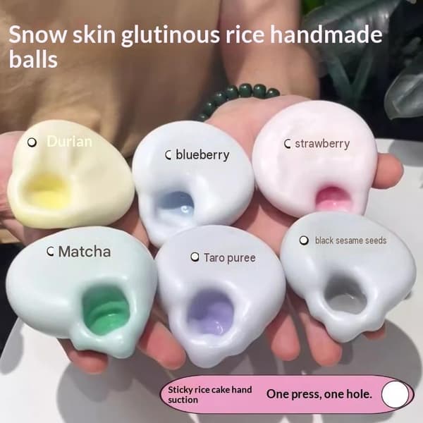 Blød is hud stressbold klæbrig ris kage legetøj lindring e random color1pc
