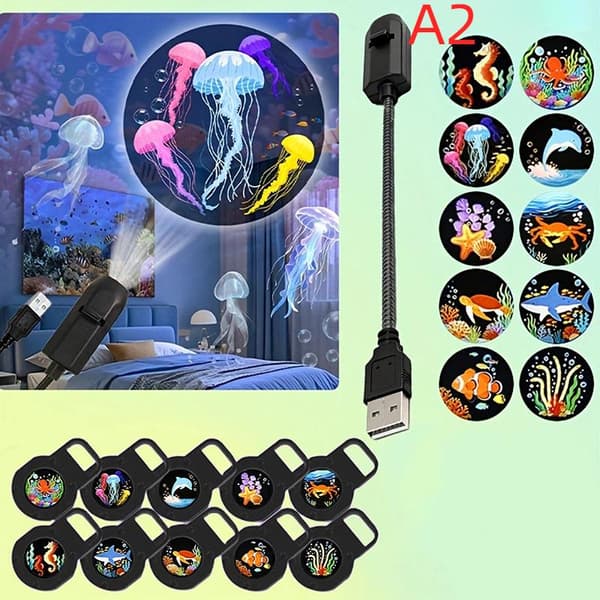 1Set USB-driven Galaxy Starry Sky Projektorlampa Takvägg A7