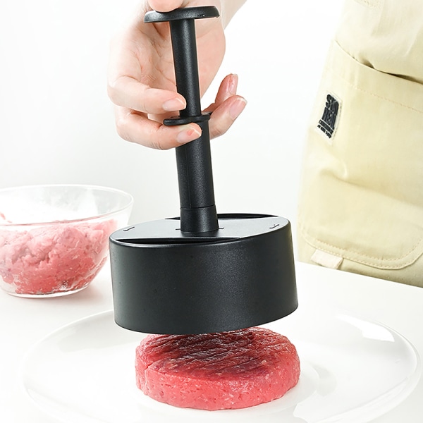 Manuell Hamburger Köttpress ABS Rund Non-stick Fylld Köttpaj Gray