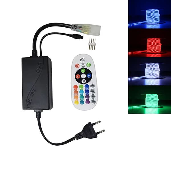 1 stk. 220V EU COB LED Strip lysdæmper manuel controller med 50/100M D