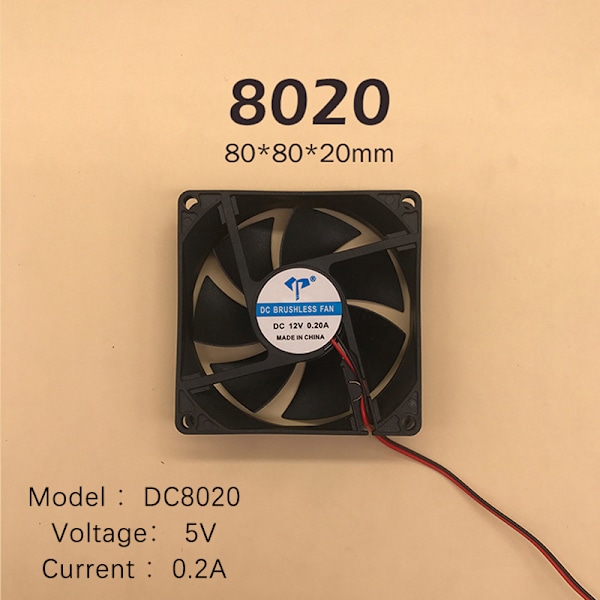 DC Harjaton tuuletin Case Jäähdytystuuletin 5V 12V 24V Laakeri C DC8020 5V