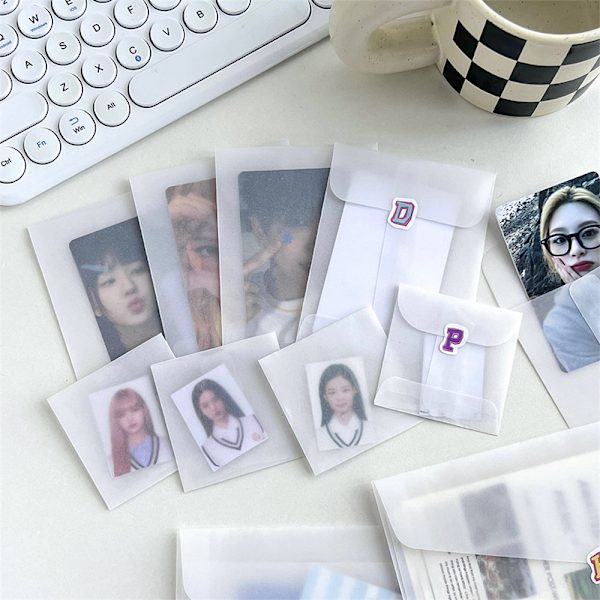 10 STK Semi-transparente konvolutter for oppbevaringspose for DIY-fotokort 1