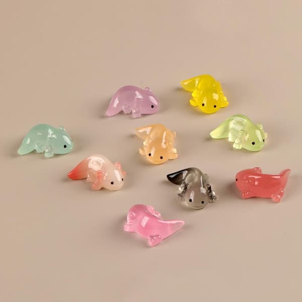 10 stk. Kawaii Mini Salamander Figurer Lysende Til Have Akva A1