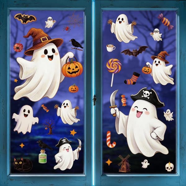 1/2 ark e Halloween Spöke Fönsterdekaler Avtagbara Levande Pri A1