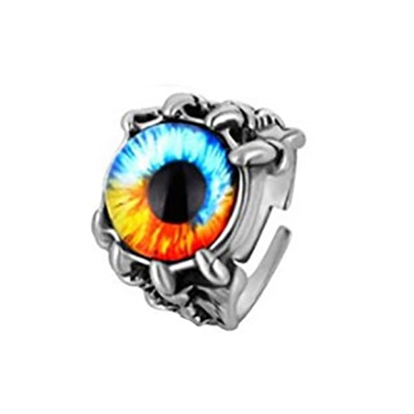 Retro gotisk färg Evil Eye-ringar för män Dominerande Dragon C Purple