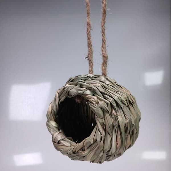 Fuglerede Fuglebur Fuglehus Vævet Hængende Papegøjerædehus 10x10x7cm