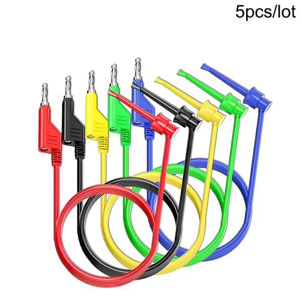 5 stk. 4 mm banan til krog testledninger stabelbar bananstik til test 5Pcs