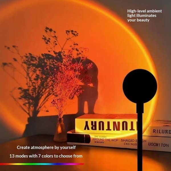 LED USB Solnedgangslampe Projektor Bærbar Hjemmeinnredning Stemningslys Fo A2