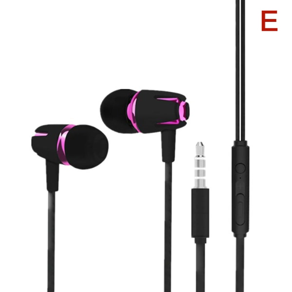 In-Ear hovedtelefoner 3,5 mm ledningsforbundne hovedtelefoner Subwoofer Justerbar Vol F