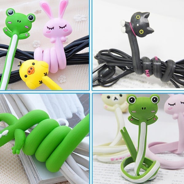 e Animal Earphone Headphone Wrap Cord Wire Cable Holder Winder Random