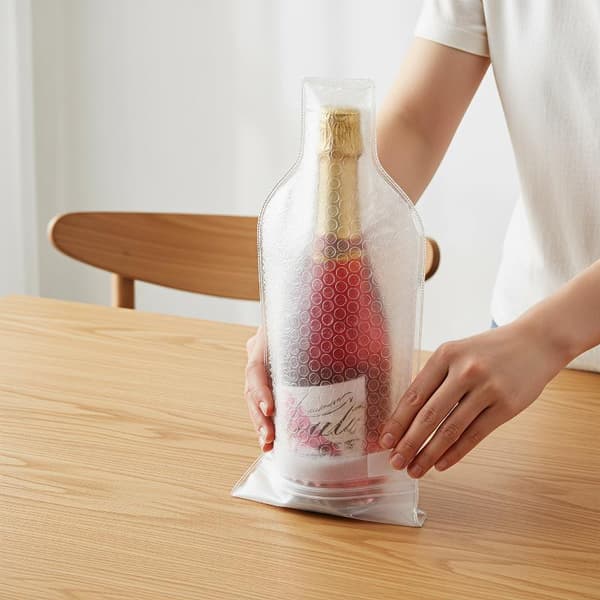 Vinflaskskydd Bubbelpåsar läckagesäkra perfekta