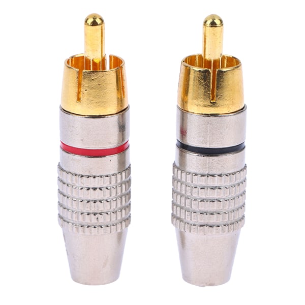2 stk RCA hannkontakt Non Loddeplugg Adapter For o Kabelplus 2Pcs