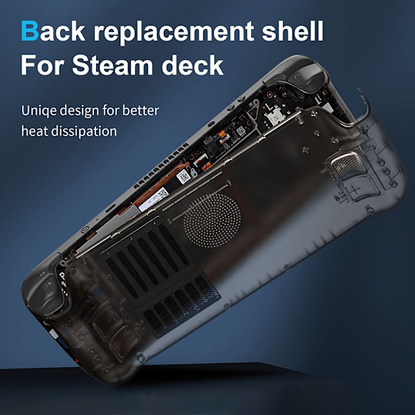 Steam Deck Bakdeksel Host Utskiftbart varmeavledningshull Ba transparent black