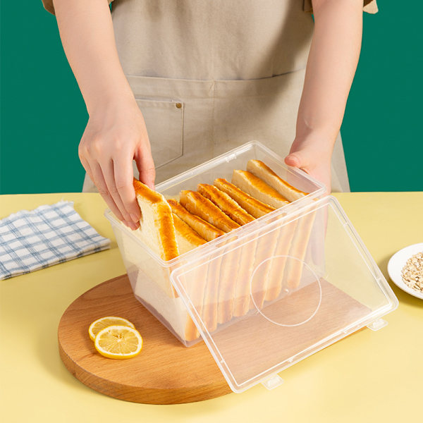 Brödförvaringslåda Brödbehållare Transparent Brödlåda Plast 1PCS